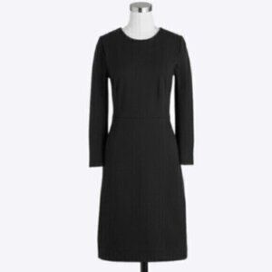 NWOT J. Crew Black Zip Ponte Sheath Dress